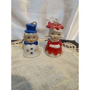 2 VINTAGE JAPAN COMMODORE PORCELAIN ORNAMENTS BELLS